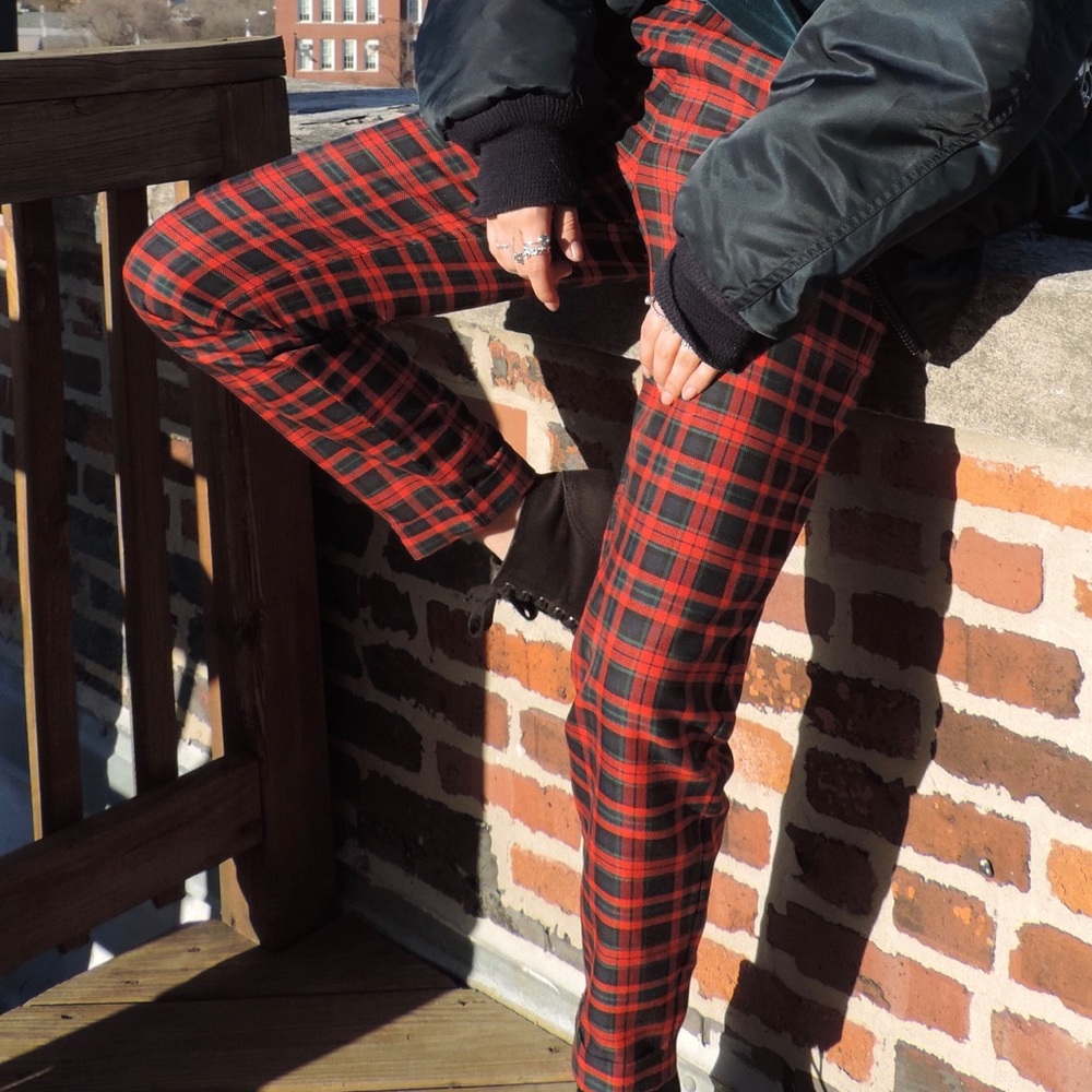 Plaid Cotton Pants
